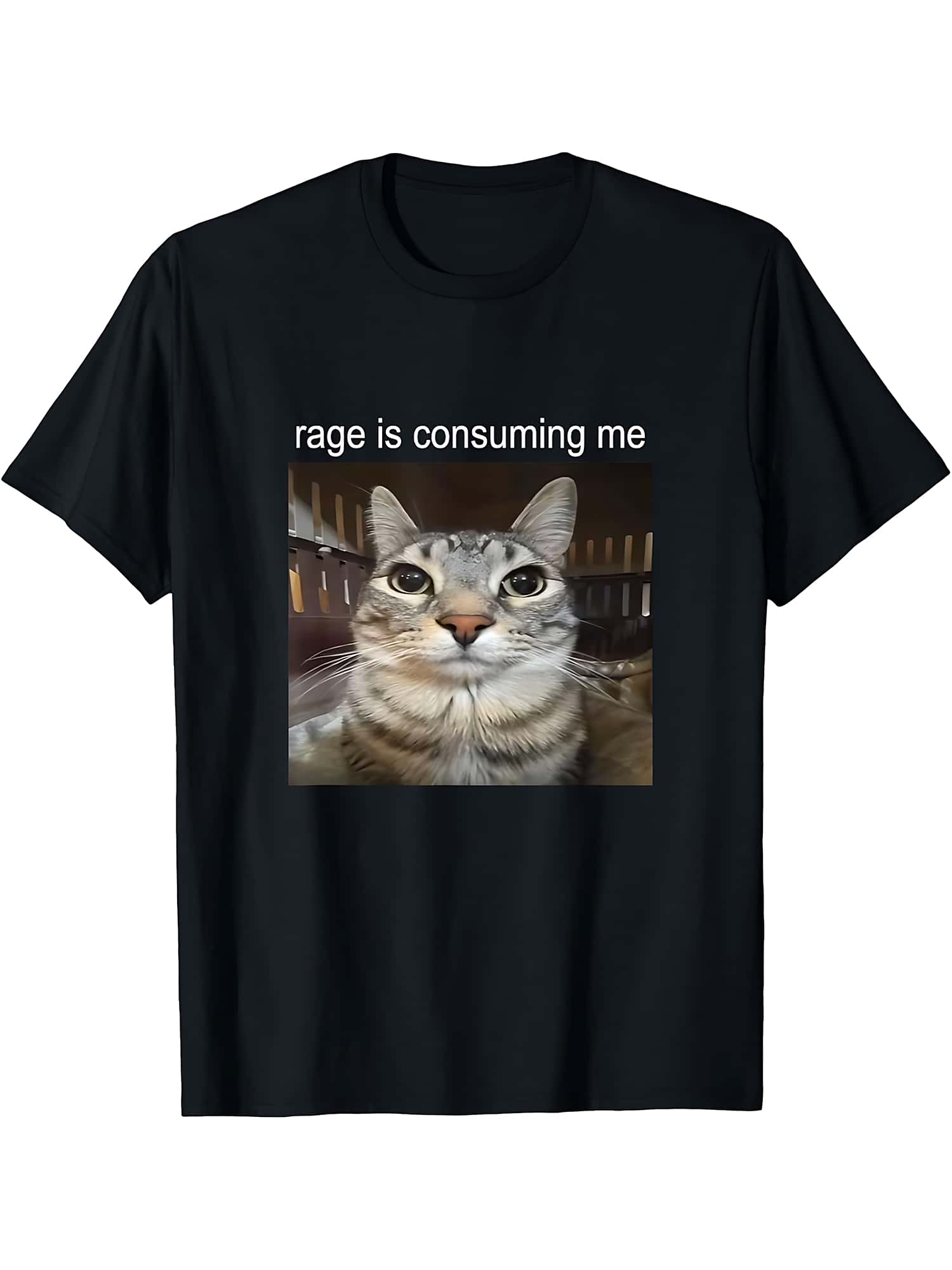 Tummy Ache Survivor Cat Meme Funny Saying Cats Animals Unisex T-Shirt XL