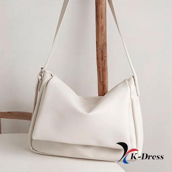 

Проста сумка кросбоді на кожен день з клапаном (2 кольори) 33x28x11cm слонова кістка