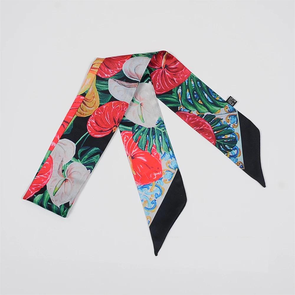 Summer scarf hairband for women with versatile kidnapping long streamers elegant fashionable narrow strips tied with small scarf