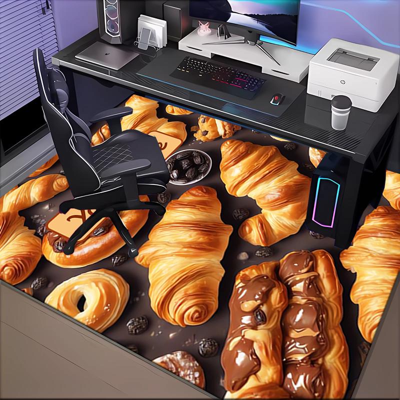 1PC Custom Name Sweet Pastry Delight Theme Floor Mat Ideal for Living Room, Game Rooms, Office, Bedroom, Floor Mat Playful Design
