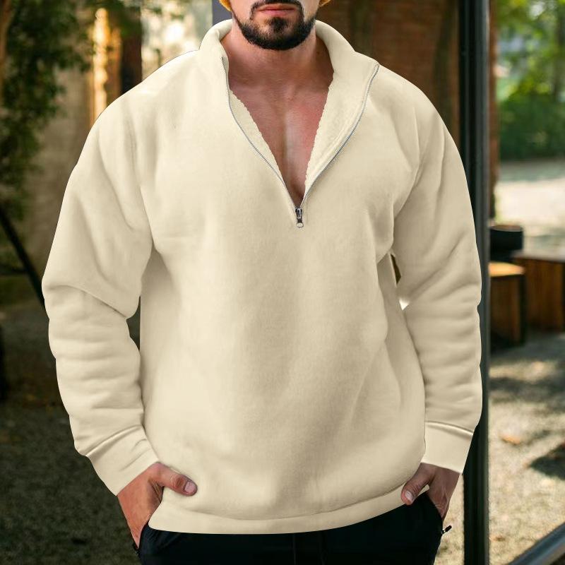 Men S Fleece Zip Up Cardigan Sweatshirt Loose Fit Autumn