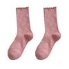 Female Spring and Summer Point Wooden Ear Edge Comfortable Month Son Tube Pile Socks