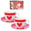TECKA Porcelain Heart Cup with Saucer 280 Ml 2 Pcs.
