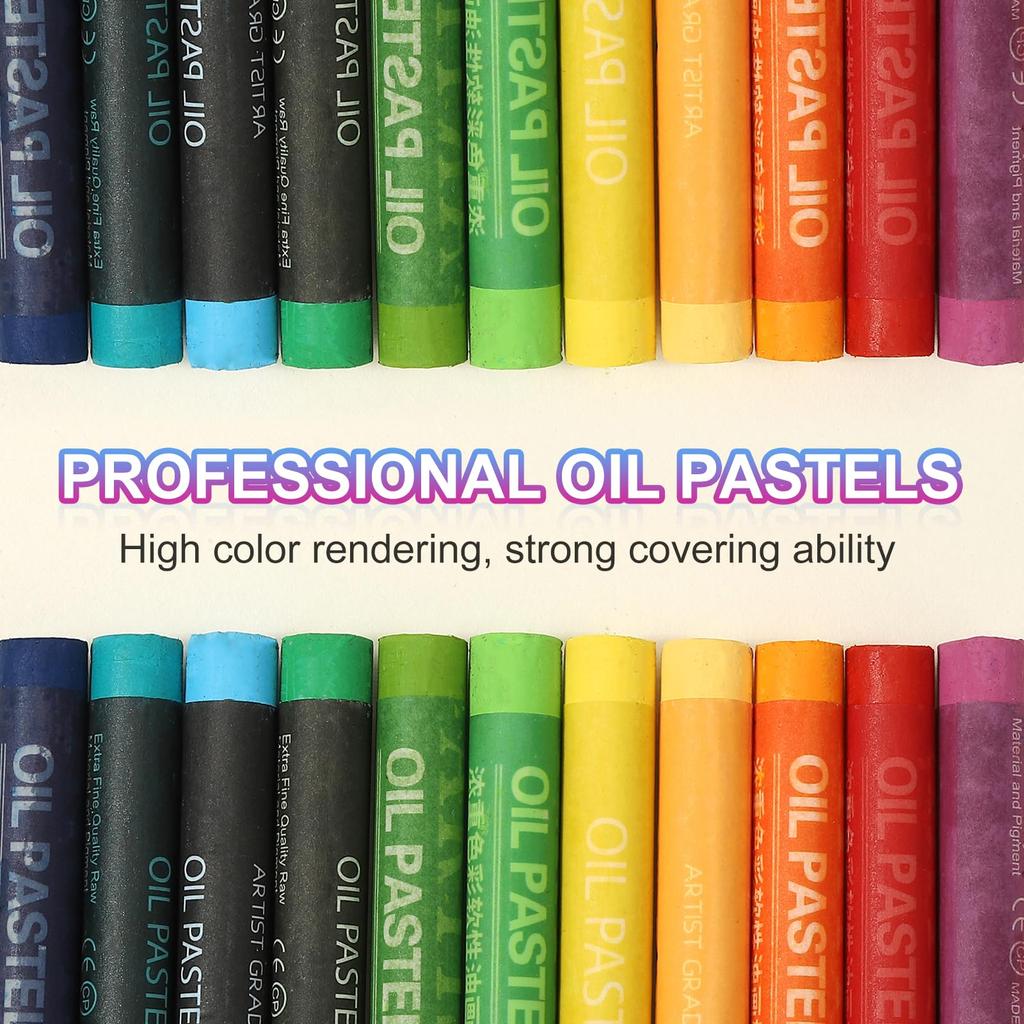 PATIKIL Purple Oil Pastels, 24 Pieces Soft Oil Crayons for Art Painting, Drawing, Blending, Doodles, Art Supplies for Beginner Artists