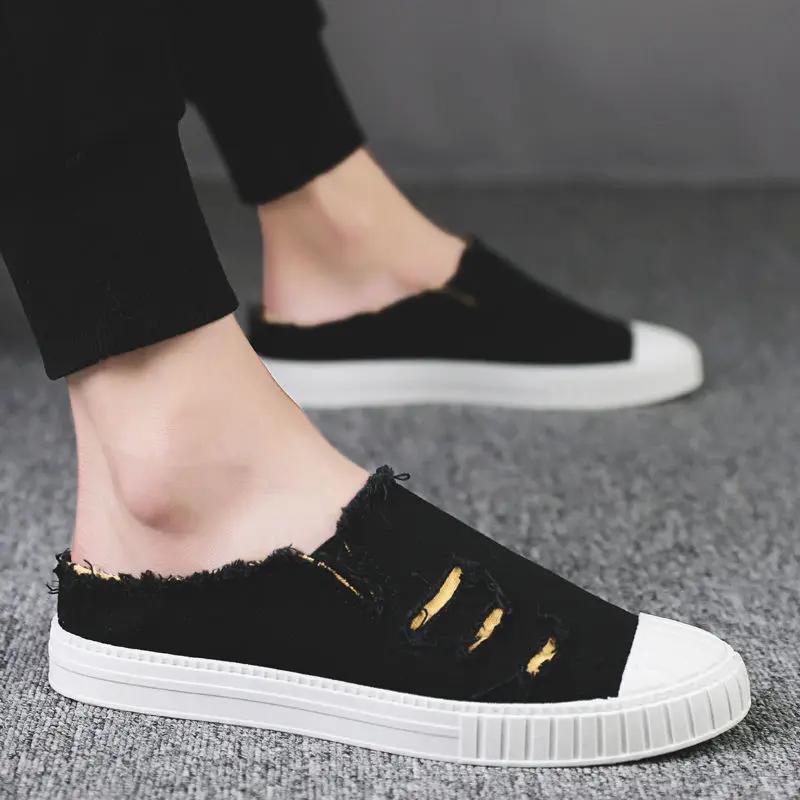 Shoes Summer 2024 Fashion Mules Slippers for Men Half Clappers Original Mascullino Trend High Quality Rubber Style Sandals Man