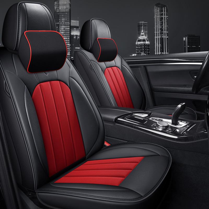 Durable, easy-to-clean leather steering wheel and seat covers for Hyundai Elantra (Universal Fit, Five-Seat).