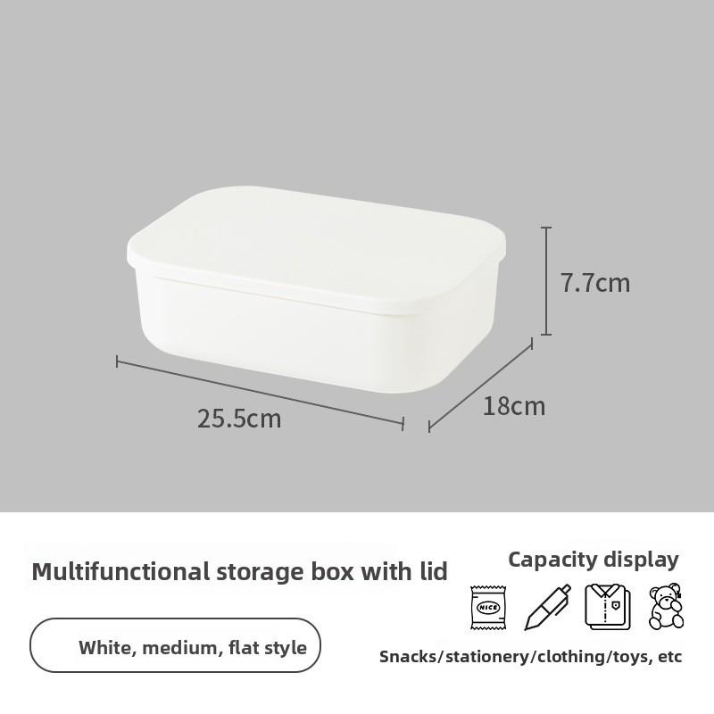 Modern Plastic Storage Bin With Lid For Home Office Organizing And Toy Collection