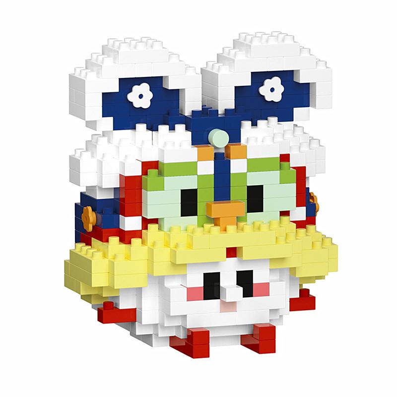 Miniature Small Particle Assembly Educational Building Blocks Toy Puzzle Chinese Style Traditional Lion DIY Assembly Aame