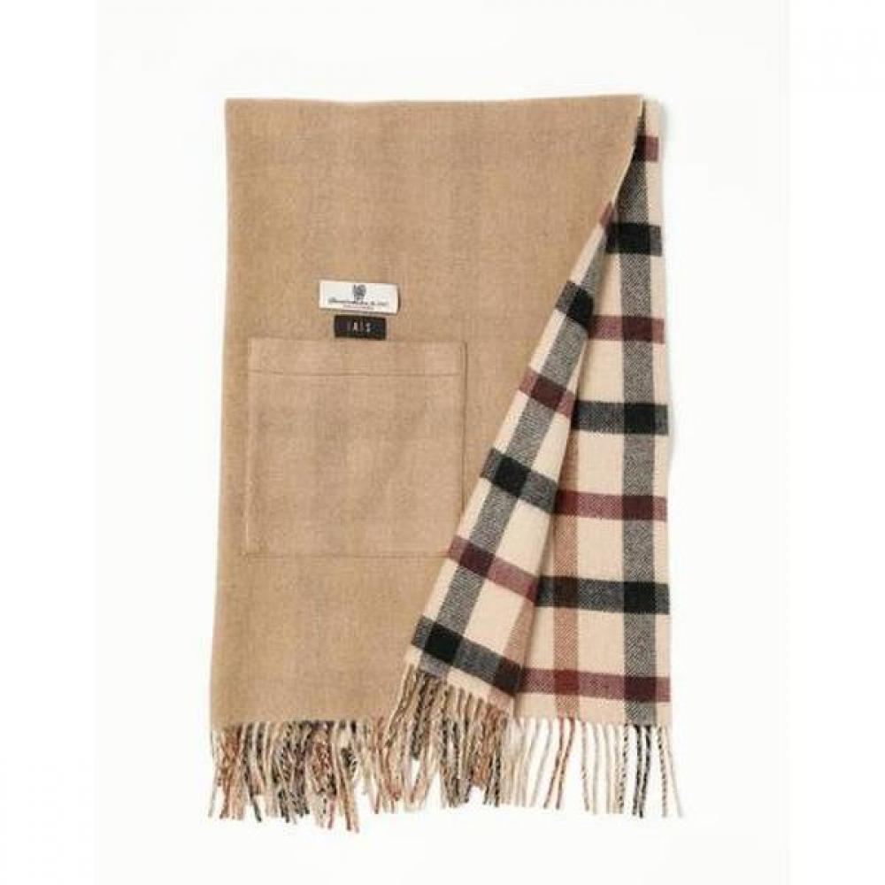 Daks 100 Cashmere House Check Reversible Pocket Shawl Dbmu9f833w2