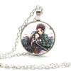 Anime Accessories Time Gem Necklace Alloy Glass Pendant Sweater Chain  European American Jewelry Fashion For Kids