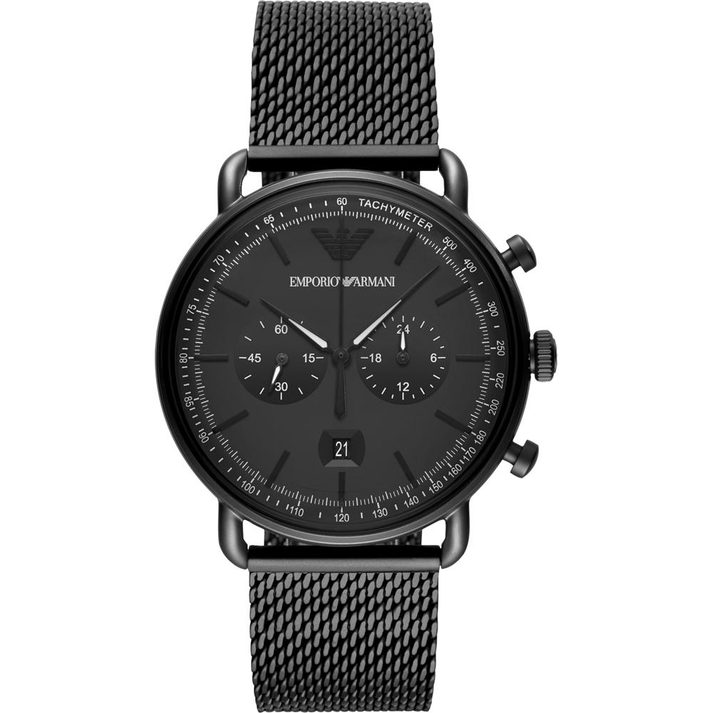 

Emporio Armani Авиатор Черный Металл Черный Мужской Кварцевый Хронограф AR11264 чёрный