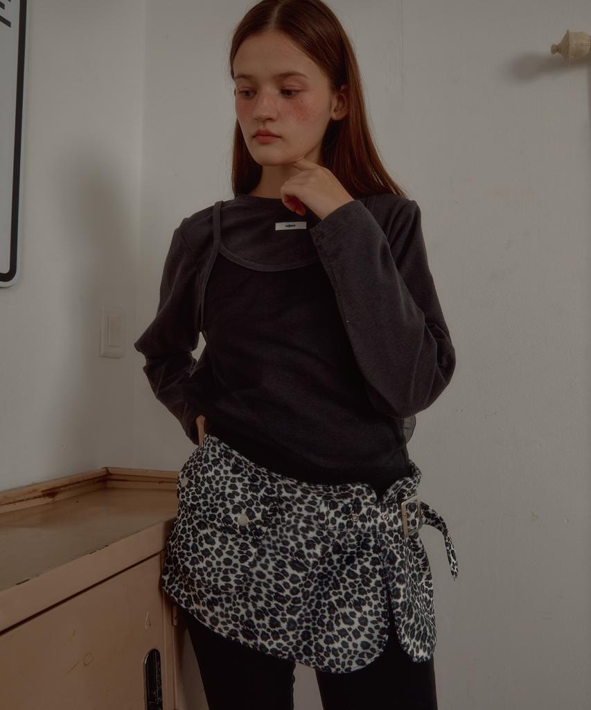 Leteoli Leopard Belt Wrap Skirt_Ivory