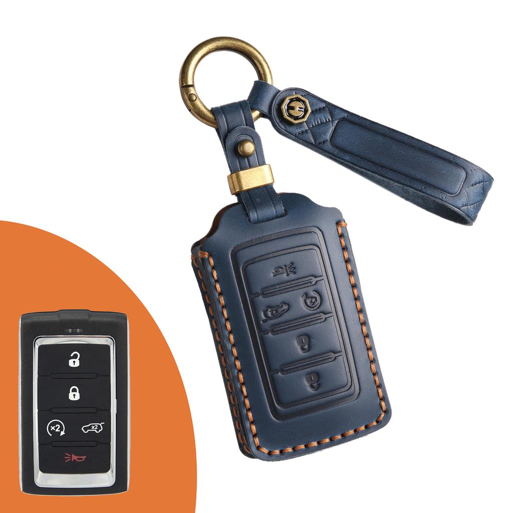 Key Protective Cover for JEEP Jeep 21-25 New Key Leather Car Cowhide High-end Bag