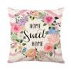 Watercolor Spring Plant Flower Pillow Cover Letter Flowers Home Cushion Cover Bedside Pillow Cover