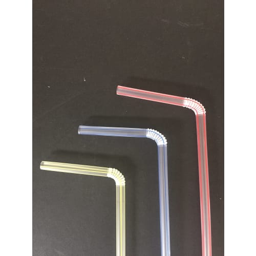 Yamato Bussan Multicolored Straws, 21cm FL, Flexible Colored Straws, Bag of 50