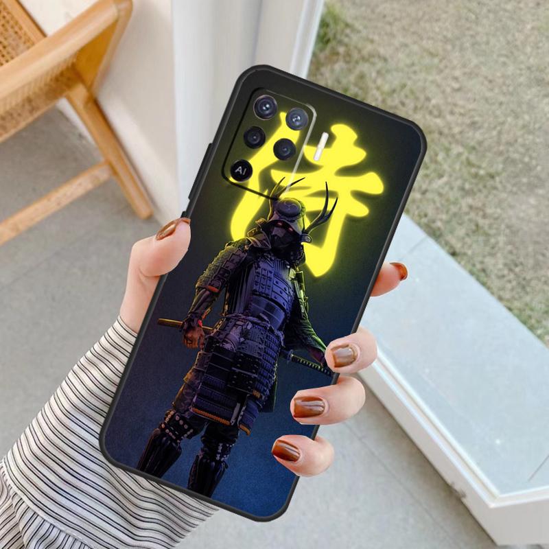 Samurai Japan Art Case For Oppo A76 A16 A96 A17 A18 A60 A80 A40 A38 A58 A78 A98 A94 A74 A54 A15 A57 A77 A5 Pro