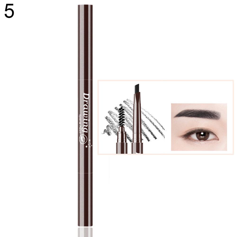 Puntos Dual Head Automatic Rotary Triangle Eyebrow Pencil Brush Non Smudge Eye Cosmetic