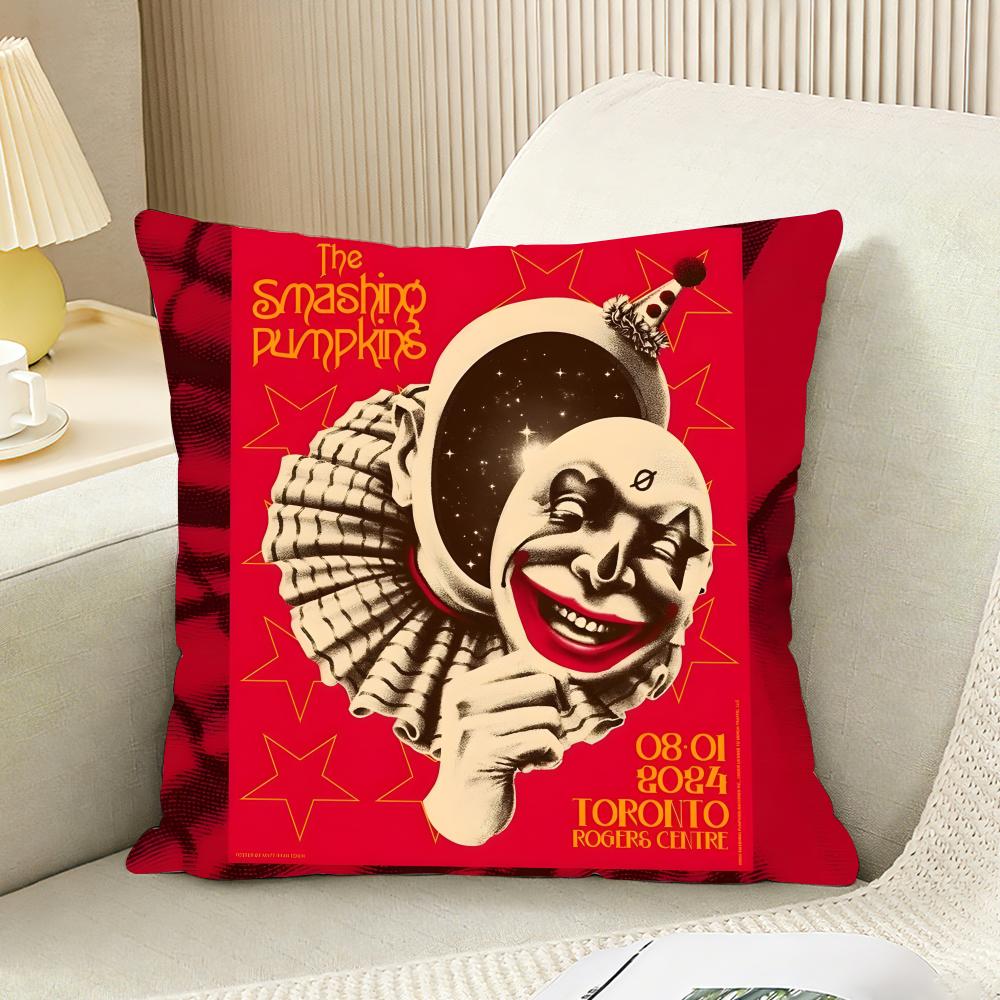 Band The S-Smashing P-Pumpkins Cushion Cover Reversible Plush Pillow Cover For Car Sofa Bedroom Decorative Gift Pillowcase