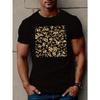 European Sizes Men's Leopard Print T-Shirt - Casual Short Sleeve, Breathable Polyester, Machine Washable - Perfect for Summer