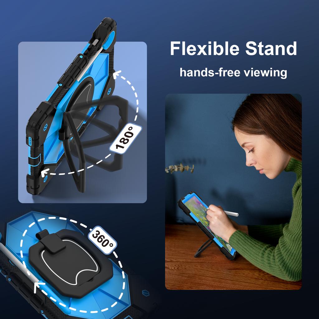 Heavy Duty Stand Case Universal For Samsung Galaxy Tab S10 Lite S9 FE SM-X400 X406 X520 X526 X510 X516 X710 X716 Rotating Cover