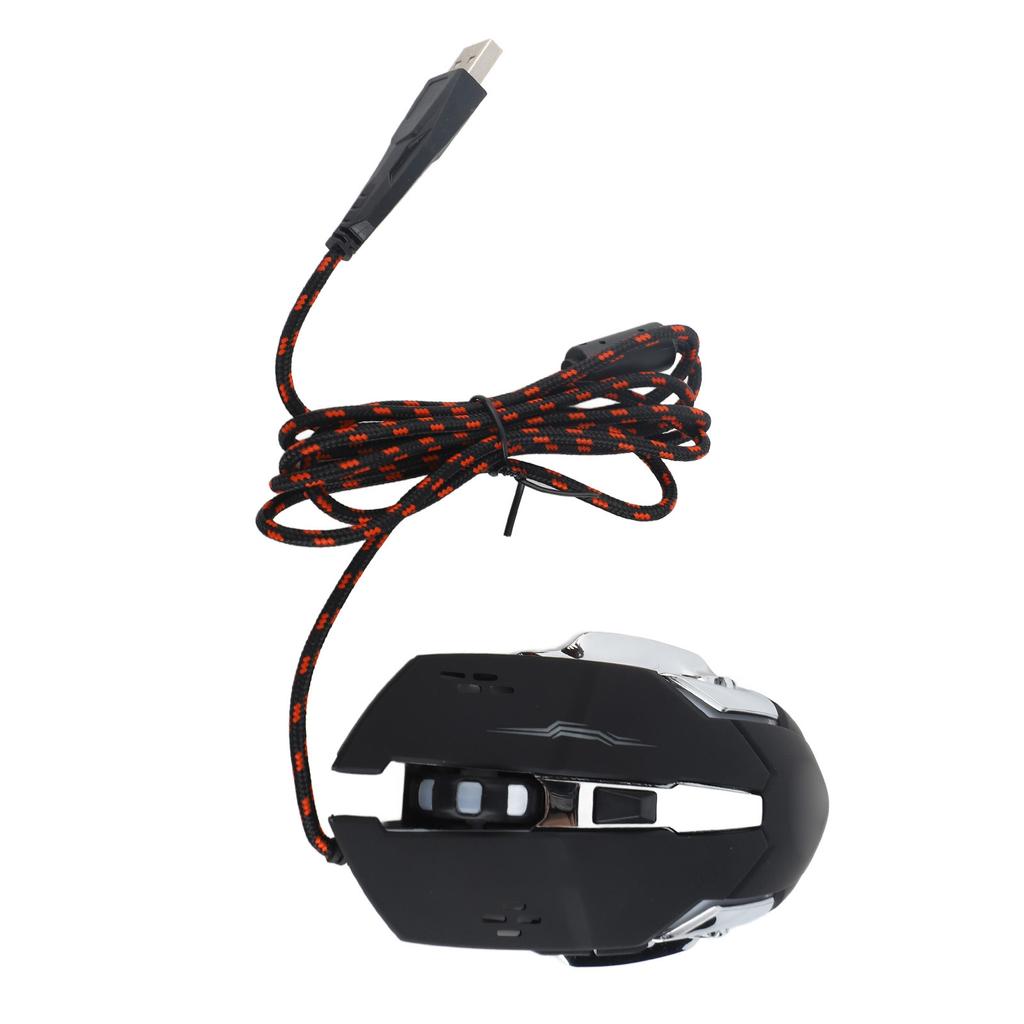 Kablet Gamingmus USB Optisk Datamus med RGB Bakbelysning 4 Justerbare DPI Opptil 3600 Bærbar PC