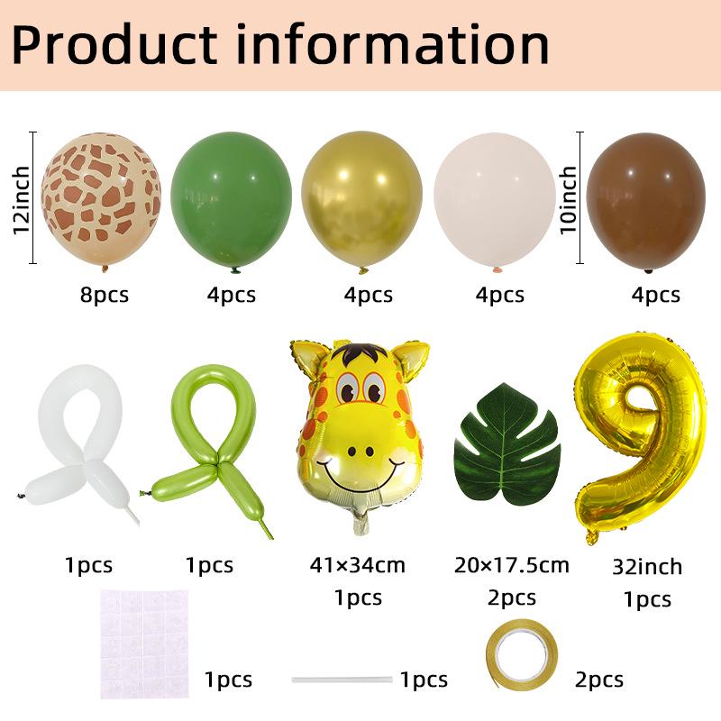 

Набор украшений для дня рождения «Джунгли Жираф»: Шарики с цифрами