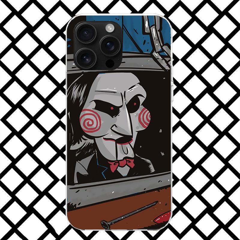 The Jigsaw Killer Horror Phone Case for iPhone 17 Air 16 16E 15 14 Plus 13 Mini 12 11 Pro Max 7 8 + SE 2020 Soft Cover Fundas 17