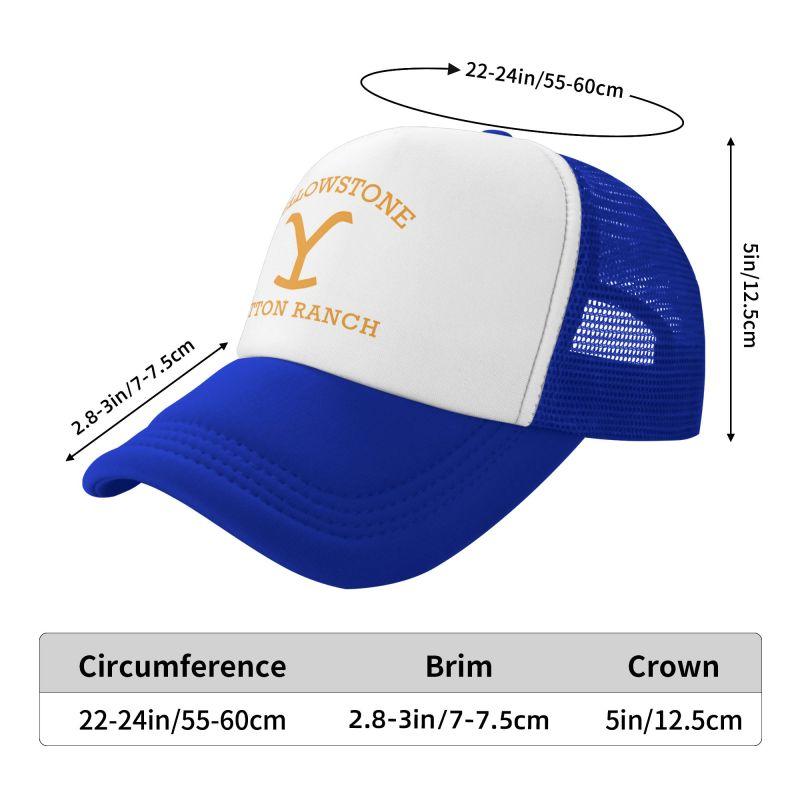 Yellowstone Dutton Ranch Graphic Print Mesh Baseball Cap Unisex Hip Hop Adjustable Snapback Hat Summer Casual Sun Visor Hats