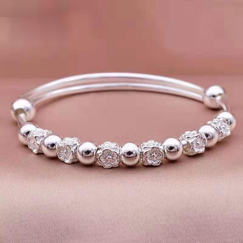 Zuyin 990 Plum Blossom Lucky Bead Fashion Bracelet Push-pull Style Gifts Girlfriend Simple, Fashionable, and Sweet