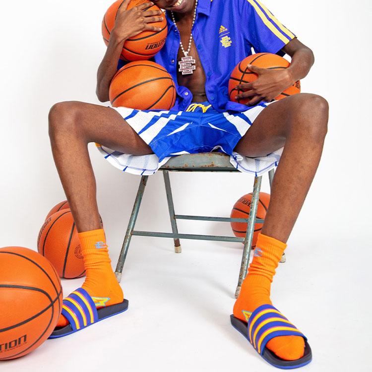 Adidas Eric Emanuel EE Basic Síťované basketbalové šortky Pánské šortky Modré H56399