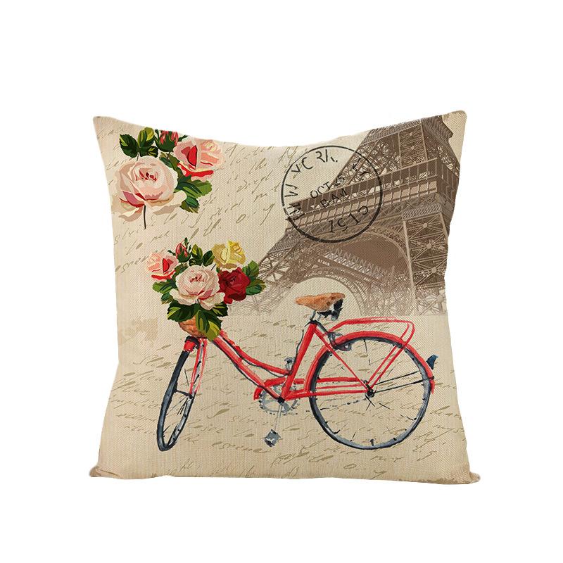 Polyester Pillowcase Nordic Retro Flower and Bird Letter Office Cushion Car Sofa Pillowcase Home