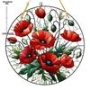Red Poppy Flowers Decoration Wall Hanging Pendant, Sun Catcher, Acrylic Garland Sign- Light - Catching Window Decor, Novelty Home Deco