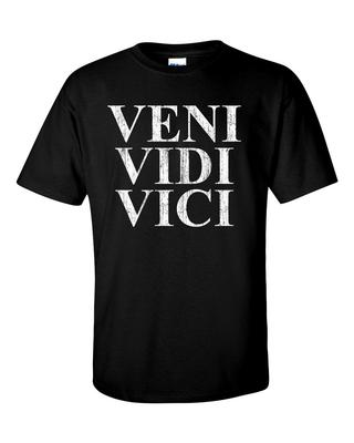VENI VIDI VICI Ich kam Ich sah Ich siegte Römischer Distressed Print T-Shirt