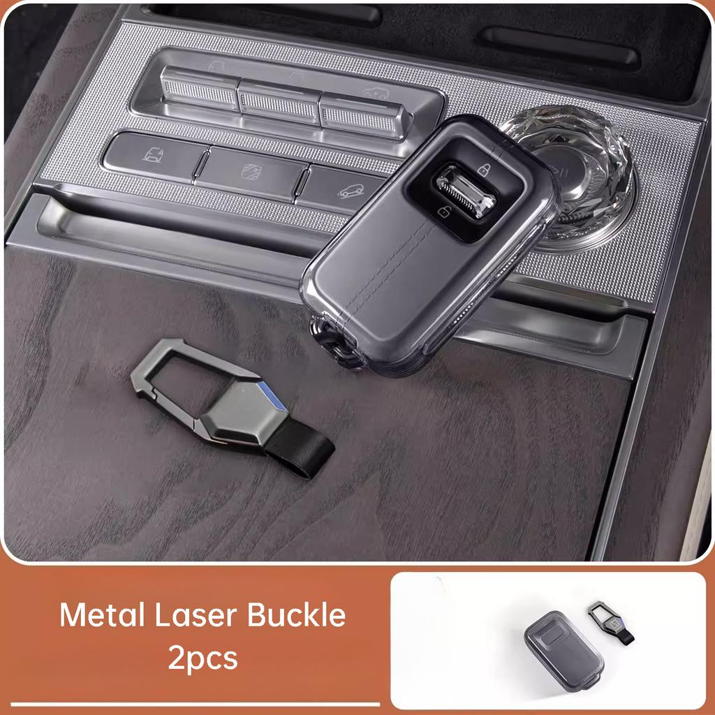 Per Zeekr 001 9X 2026 Custodia Trasparente in TPU per Chiave Auto Chiave Remota Cover Completa Guscio Protettivo Accessori Fibbia Chiave