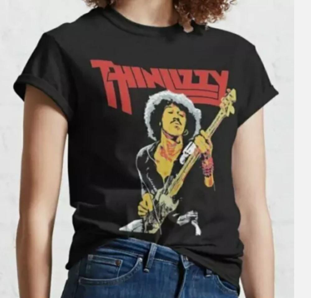 Thin Lizzy Graphic T-Shirt Black Unisex Cotton Tshirt Unisex T-Shirt XXXL