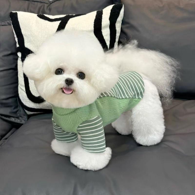 

Splicing sweater pet clothes autumn and winter teddy poodle bichon maltese puppy dog cat spring and autumn XL chest 50 back 40 about 10-6.5 kg зелёный