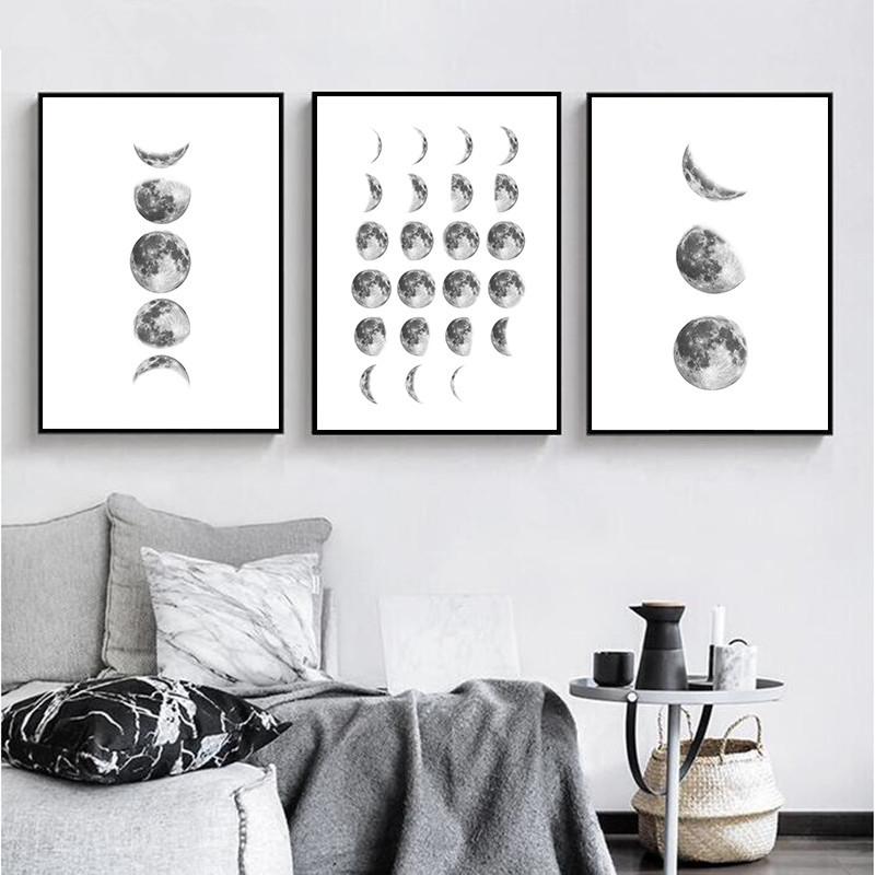 

Фаза Луны Холст Плакаты и принты Минималистский Луна Настенное Искусство Абстрактная Живопись Скандинавские Украшения Картины Современный Декор HD3122