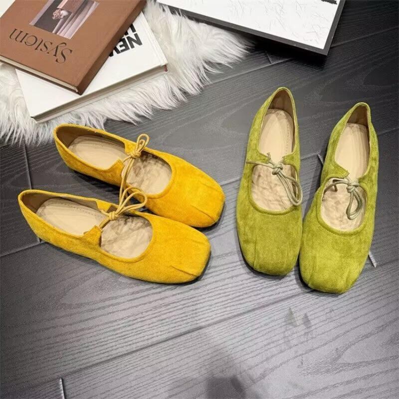 New Women's Spring Women Ballet Flats Shallow Butterfly-knot Shoes Casual Soft Sole Women's Leather Shoes Zapatos Mujer