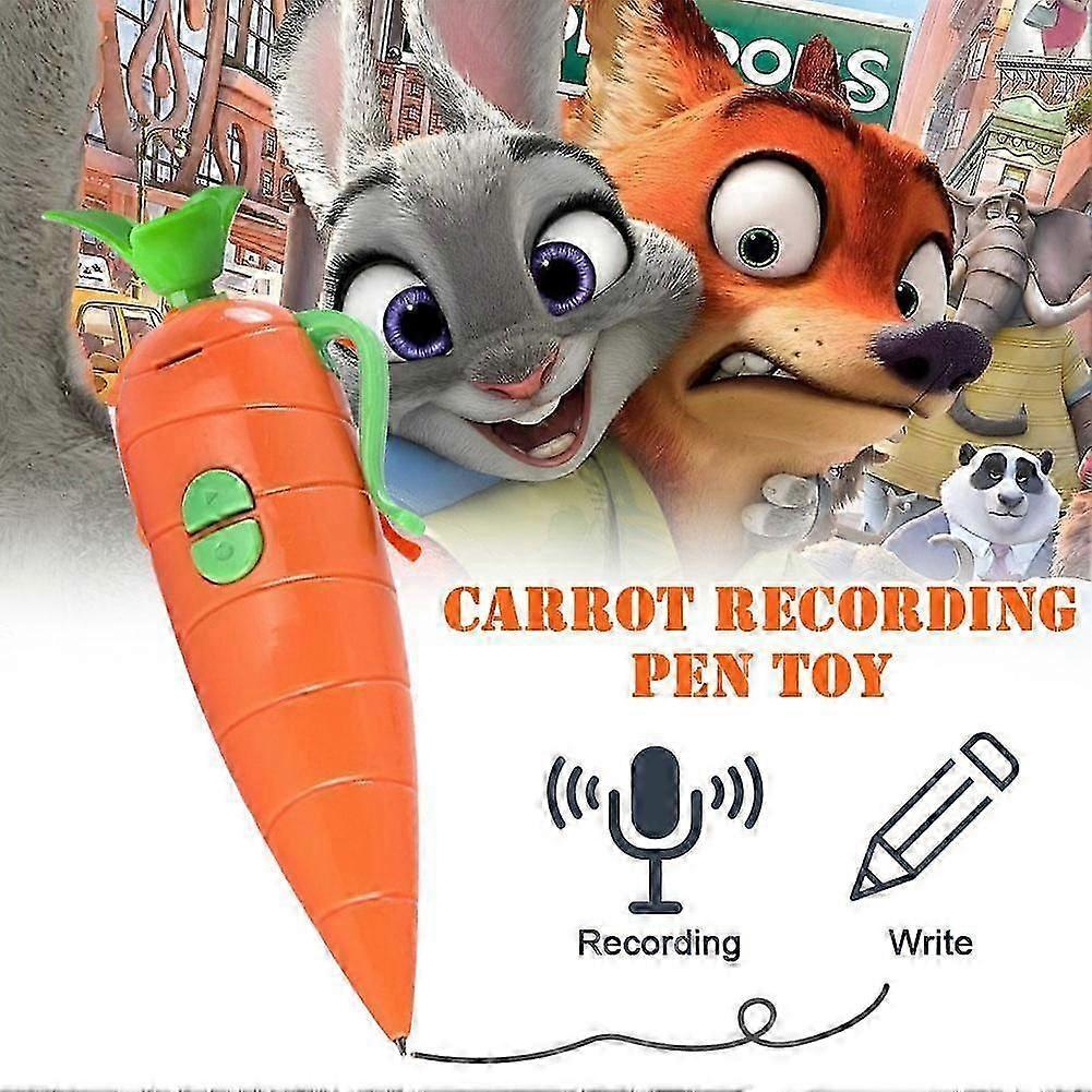 Zootopia Carrot Shape Recording Pen 60s Voice Recorder Ballpoint Pen Toy R7W1 New Arrival S06