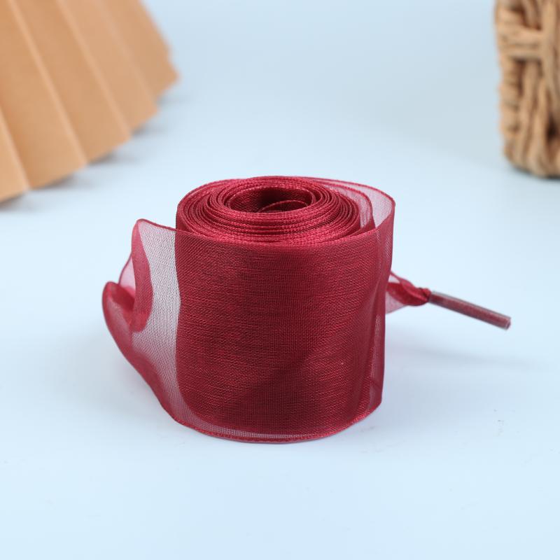 1Pair 4cm Wide Organza Shoe Strings 160cm Woman Bow Shoelaces Flat Silk Satin Ribbon Canvas Sneakers Sport Shoes Laces'