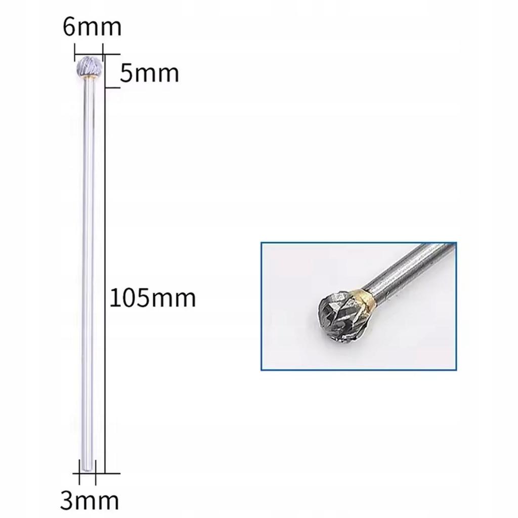 Zestaw Frezów Obrotowych | 3 Mm | 100 Mm | Podwójne Cięcie | Węglik Wolframu | Do Dremel | Drewno Metal Szkło Gips