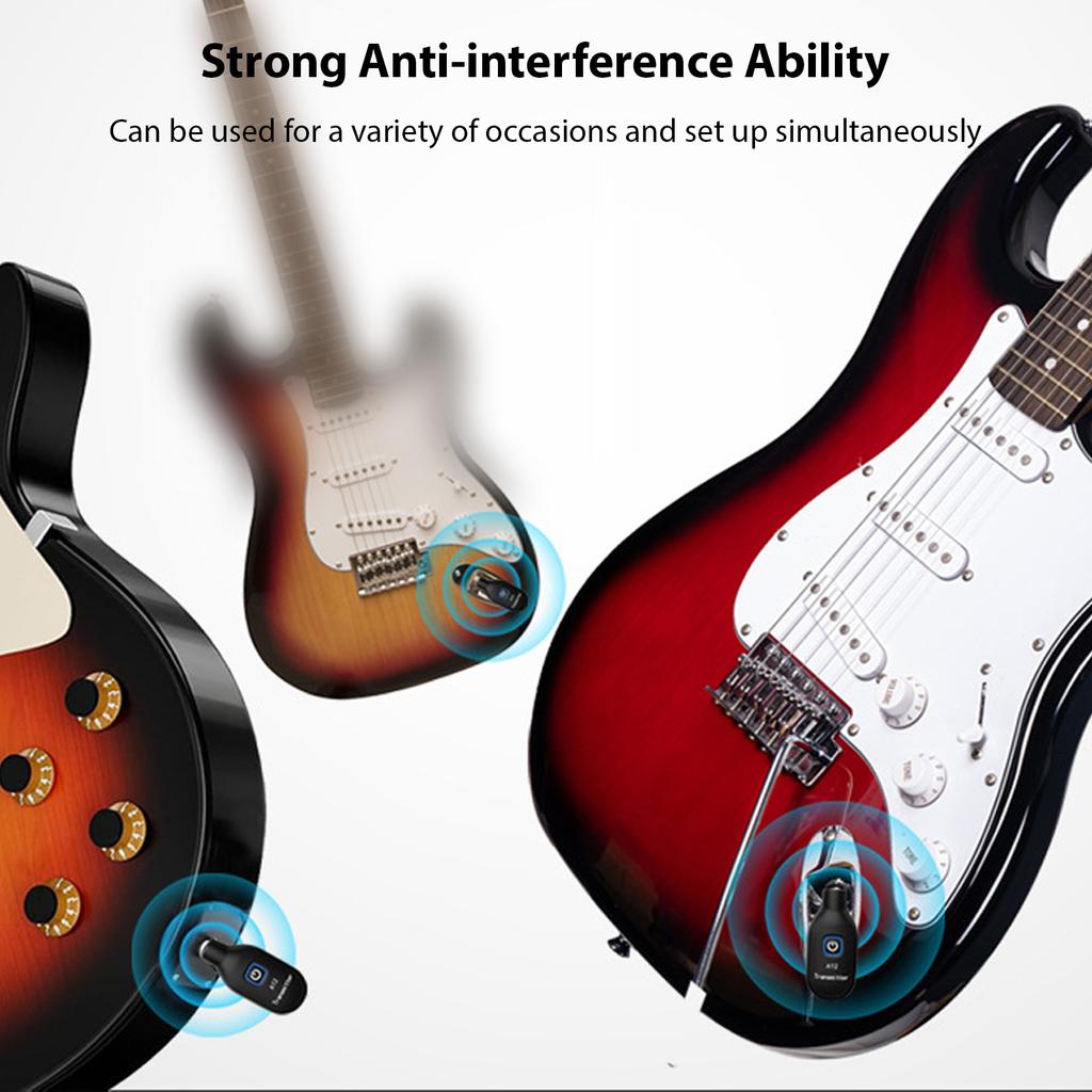2.4G Wireless Guitar System Rechargeable Portable Guitar Transmitter Receiver Set Dual Mode