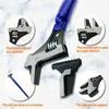 4-in-1 Adjustable Spud Wrench 16in/405mm Reversible Jaw Adjustable Wrench with Hammer Head and Pipe Wrench Function