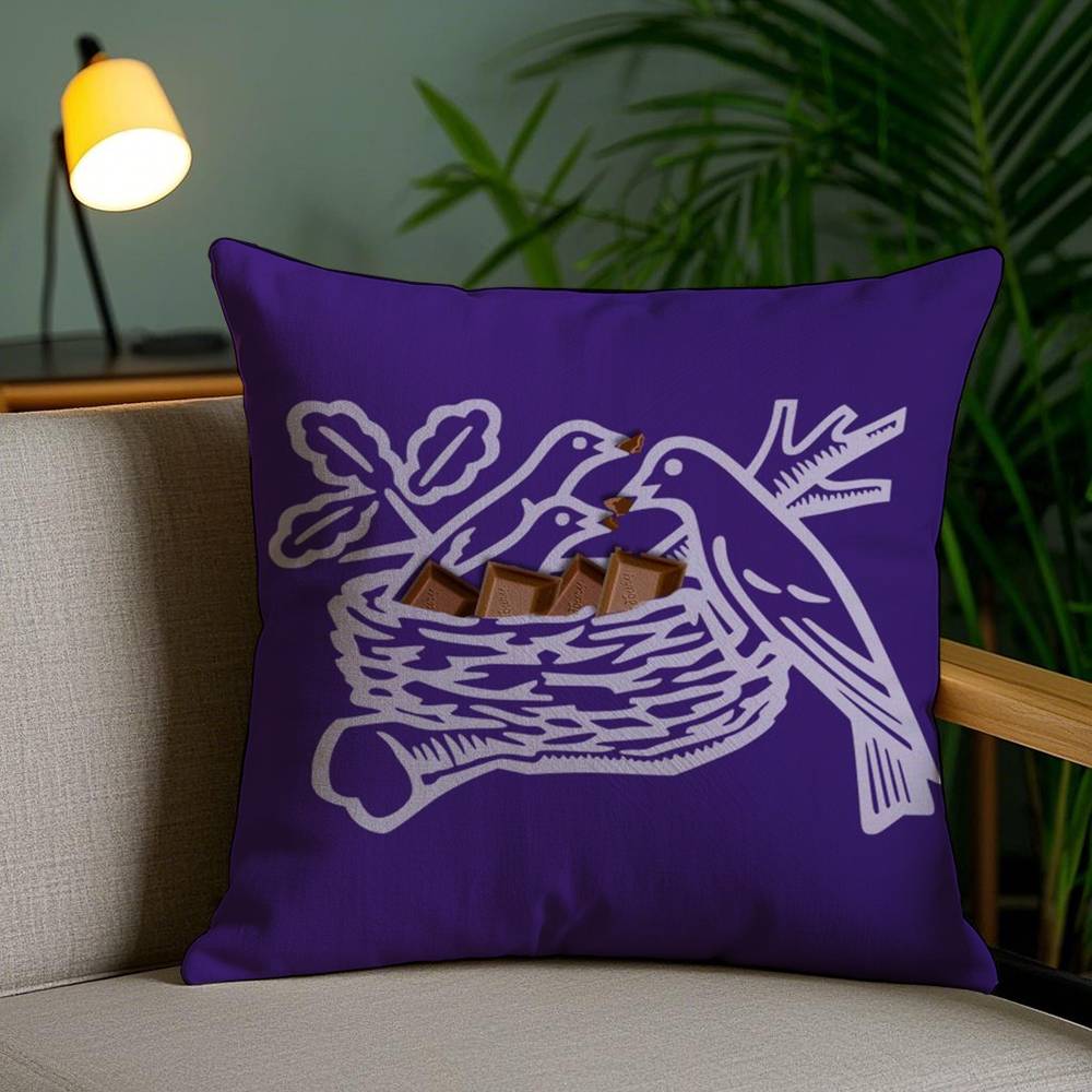 Funny Mi-olka Purple Pillow Case Anti-dustmite Invisible zipper Sofa Bed