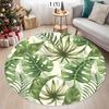 Pflanze Runder Teppich Monstera Palmenblatt Muster Rutschfest Dekorativer Teppich Warm Bequem Fußmatte für Wohnzimmer Schlafzimmer