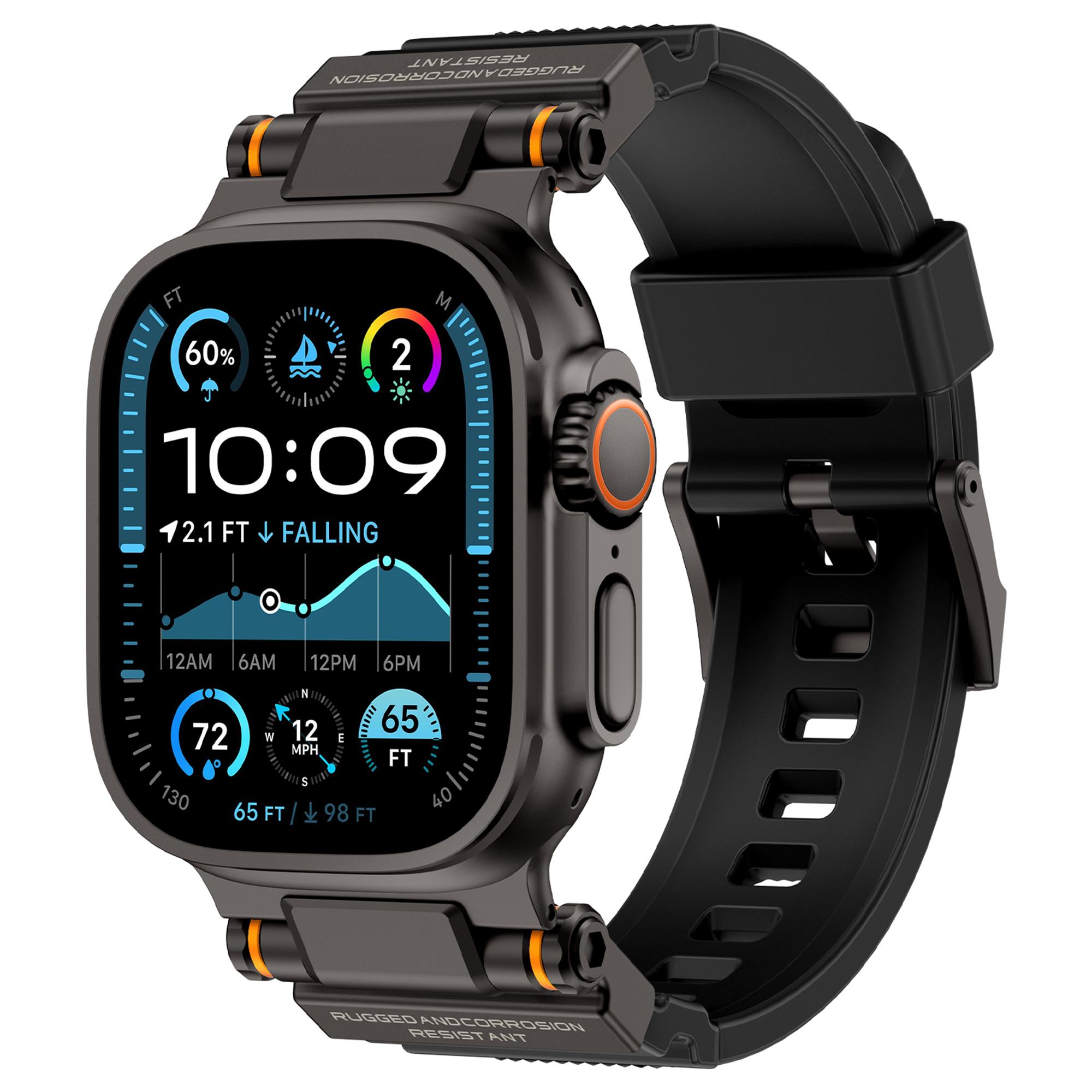 

Watch Strap for Apple Watch Series 10 Ultra 9 8 7 SE 6 5 4 3 2 1 46mm 49mm 45mm 44mm 42mm Silicone Band with Black Connector Starlight
