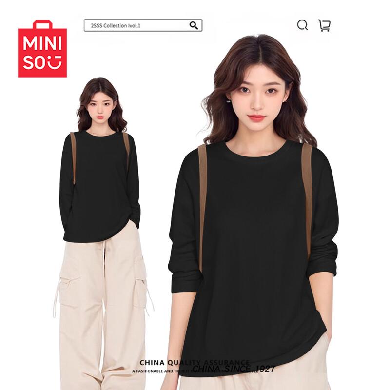 MINISO Women's Pure Cotton Long Sleeve T-Shirt