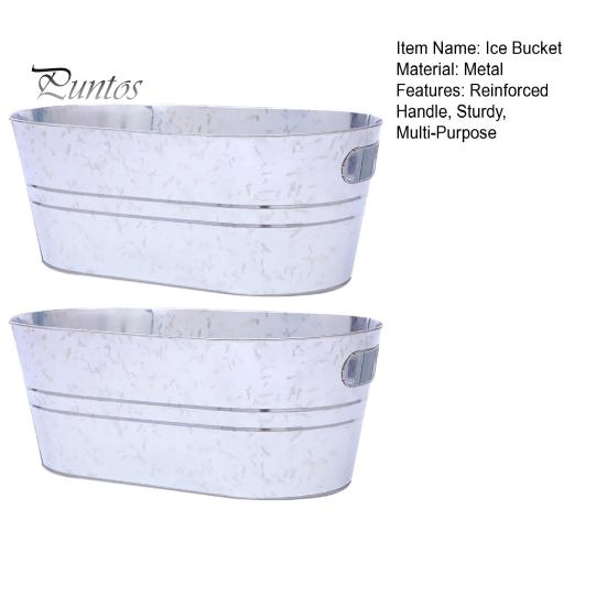 Metal Ice Bucket Large Drink Bucket for Parties Sturdy Beverage Tub for Barbecue Enthusiasts Solid Metal Bucket for Outdoor Camping And Events