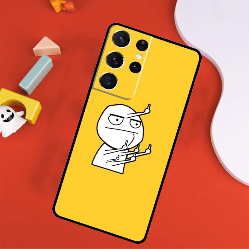 Funny Man Middle Finger Phone Case For Samsung Galaxy S25 Ultra S24 Ultra S9 S10 S20 S21 S22 S23 Plus S24 FE Cover