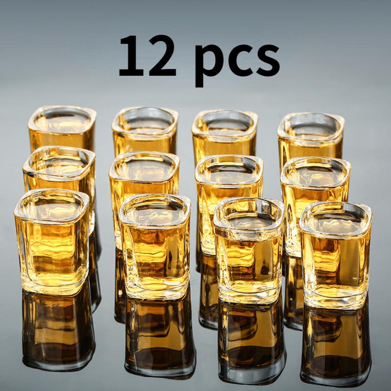

12pcs Set Wine Glass Shot Glass Whiskey Cups Set Creative Drinkware Gifts for Housewarming Party Wedding Anniversary Transparent 12pcs